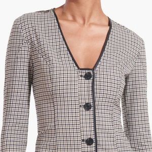 Staud Fairham Dress Evergreen Plaid 